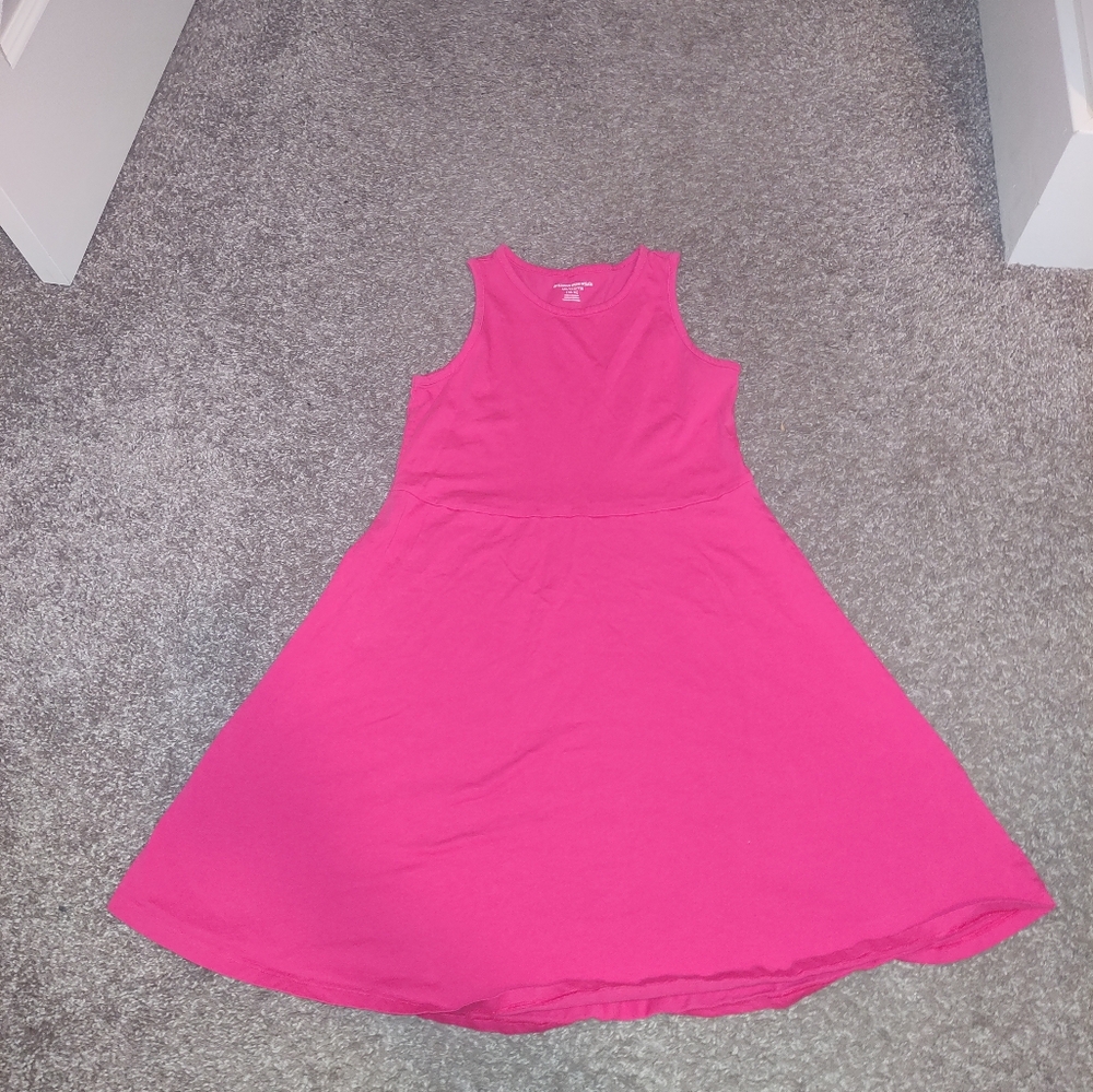 Amazon Essentials Girls’ Sleeveless Fit & Flare Dress – Pink, Size XXL (14–16)